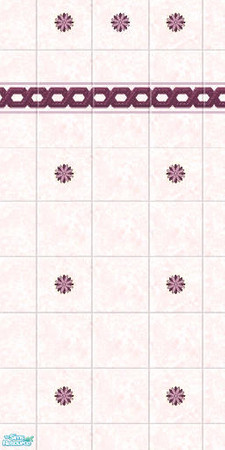 Sims 2 — Maxis Match: Floral Tiled Wall Rose by c_literati — TSRAA