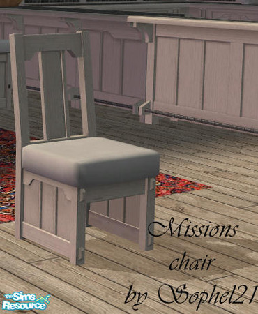 Sims 2 — Missions dining chair by Sophel21 — white missions dining chair ***req. OFB***