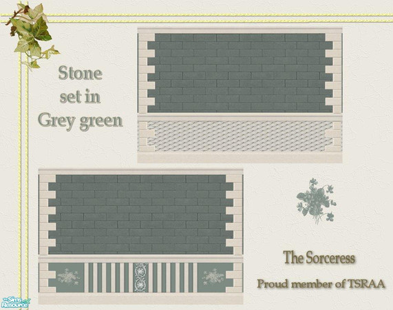 Sims 2 — Stone set in Grey Green by thesorceress — Created by The Sorceress, Mac compatible