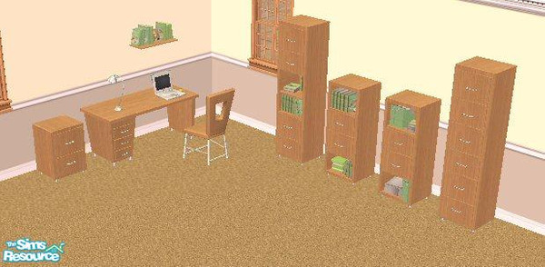 Sims 2 — Mod Line Study Recolor Pine by love_42013 — This is a recolor of the Modern Line Study from Around The Sims 2.