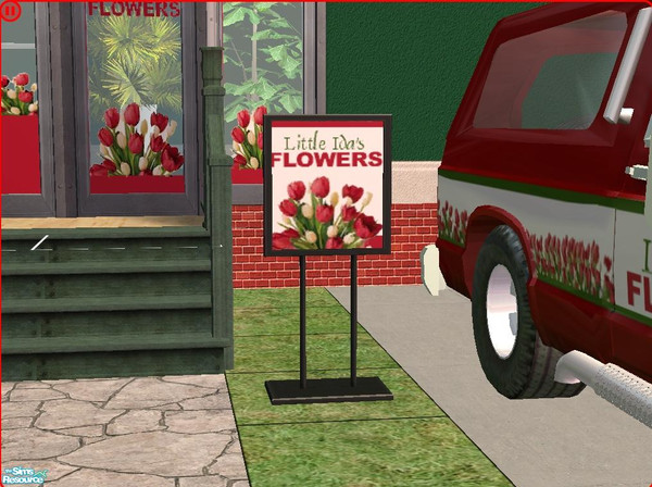 The Sims Resource | Little Ida's Flowers - shop - sign