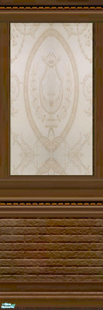 Sims 2 — Lift Tile and Brick Walls - 19 by Lorah — blue-grey, maroon, teal, beige and peach paint with matching