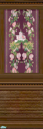 Sims 2 — Lift Tile and Brick Walls - 17 by Lorah — blue-grey, maroon, teal, beige and peach paint with matching