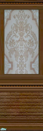 Sims 2 — Lift Tile and Brick Walls - 16 by Lorah — blue-grey, maroon, teal, beige and peach paint with matching