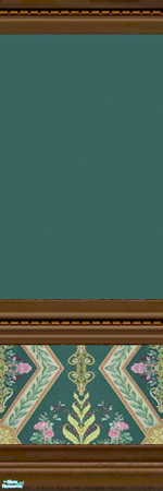 Sims 2 — Lift Tile and Brick Walls - 13 by Lorah — blue-grey, maroon, teal, beige and peach paint with matching