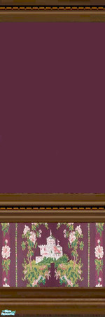 Sims 2 — Lift Tile and Brick Walls - 12 by Lorah — blue-grey, maroon, teal, beige and peach paint with matching