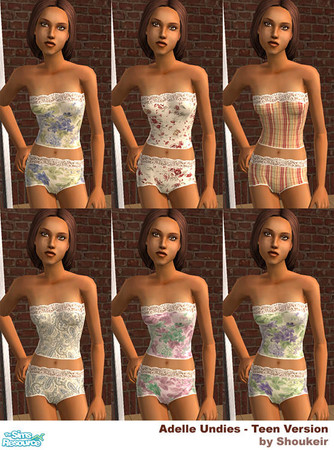 Sims 2 — Adelle Undies - Teen Version by Shoukeir — 