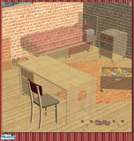 Sims 2 — Terracotta Childroom - Chair by mirake — This room is ideal for your boys AND girls simmies. The set contains a