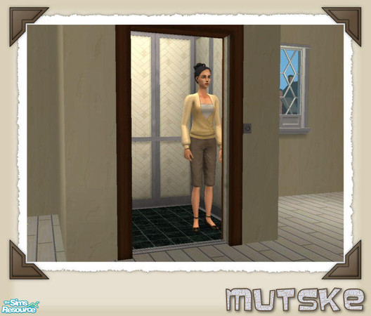 Sims 2 — Elevator recolor  06 by Mutske — Set of elevator recolors, in matching Maxis Wallpaper.
