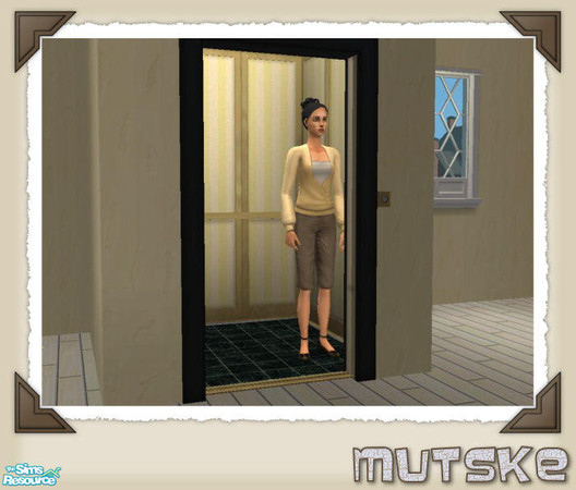 Sims 2 — Elevator recolor  03 by Mutske — Set of elevator recolors, in matching Maxis Wallpaper.