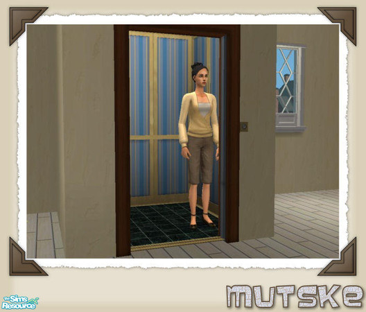 Sims 2 — Elevator recolor  02 by Mutske — Set of elevator recolors, in matching Maxis Wallpaper.