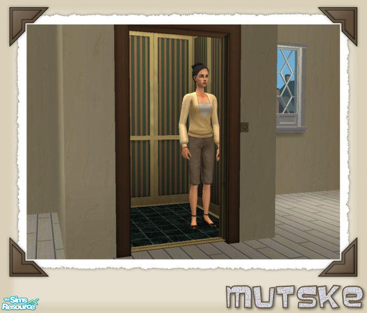 Sims 2 — Elevator recolor  01 by Mutske — Set of elevator recolors, in matching Maxis Wallpaper.