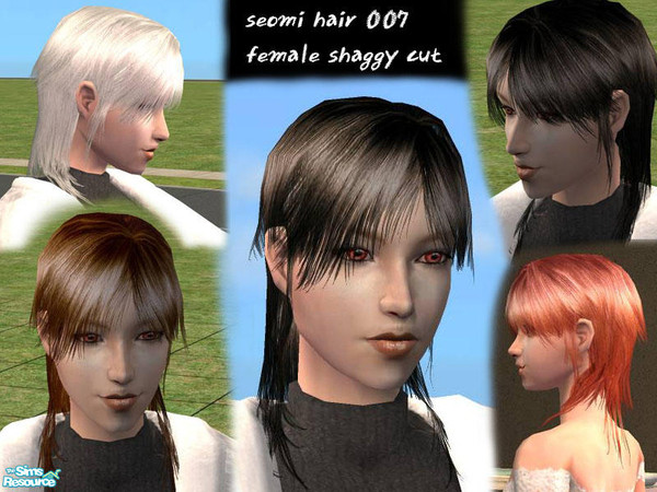 Sims 2 — Female shaggy cut by Seomi — seomi hair 007 for female *Each hair is categorized in the original color bin.