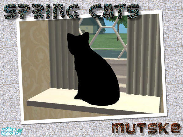 Sims 2 — Spring cats - Black by Mutske — On request. Recolors from my cats statue. In Spring colors... Hope you have