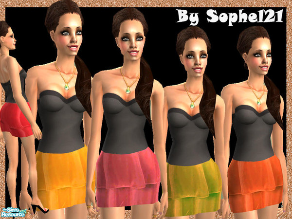 Sims 2 — SO_Collection_012 by Sophel21 — set of 5 colorfull skirts with highheels. Based on the curvy mesh from Grizzelda
