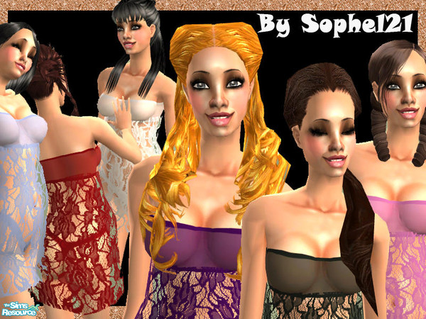 Sims 2 — SO_Collection_010 by Sophel21 — set of 5 nighties. Based on the grandiose mesh from grizzelda. ***you must