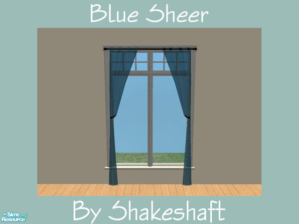 Sims 2 — Blue Sheer  by Shakeshaft — Part of a set of 6 Sheer Fabric recolours of the Loft Curtains. ** TSRAA **