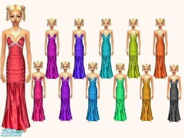 Sims 2 — teen organza formal dresses by juttaponath — Do not reupload or edit and upload. Thank you.