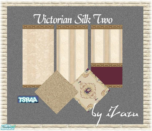 Sims 2 — Victorian Silk Two by iZazu — Victorian Silk Sets are 7 different sets all together made up of walls and floors