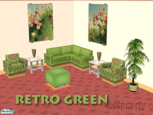 Sims 2 — Retro Green Living by STP Carly — Put a little Green & Retro in your living area!