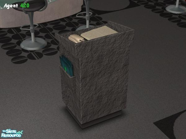 Sims 2 — Granite Rock Podium by Agent420 — One of the 6 new Podium colors available to use in your many restaurants.