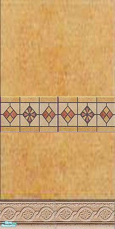 Sims 2 — Mustard Medley 4 by Tempty — marble pannel, tile border and natural cut stone skirting