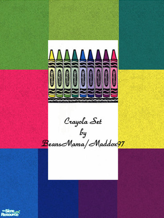 Sims 2 — Crayola Wallpaper and Carpets by maddox97 — May use under TSRAA. A set of Crayola Wallpaper with nine matching