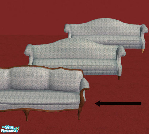 Sims 2 — Luxury Sofa Dark Wood Frame by heijke — I recoloured the Maxis luxury sofa legs to make a mellow brown set to