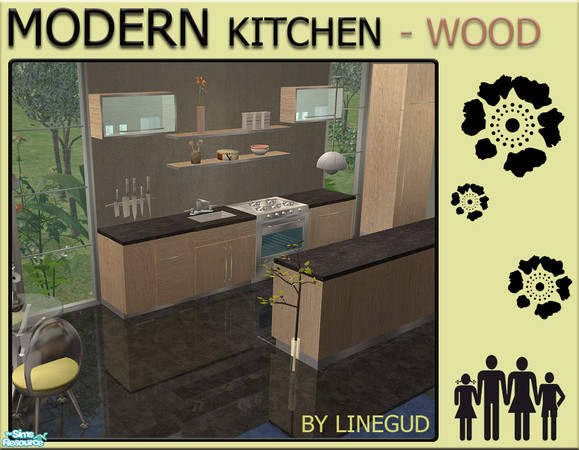Sims 2 — Kitchen wood recolor by linegud — A recolor for my Modern kitchen.... Note: For the sink recolor to work, please