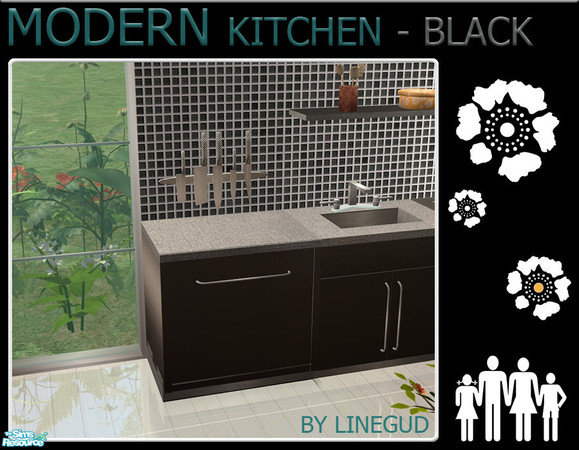 Sims 2 — Black recolor - dishwasher by linegud — A recolor for my modern kitchen.... **TSRAA**