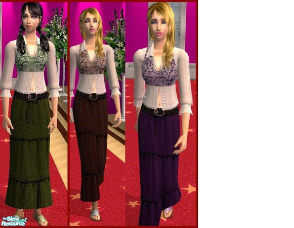 Sims 2 — Bohemian Collection by GloryBe — These are the matching skirts for bohemian cllection.