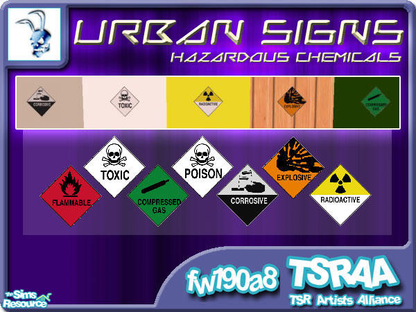 Sims 2 — Urban Signs (Chemicals) by fw190a8 — Let's face it: your Sims aren't always brimming with common sense, but now