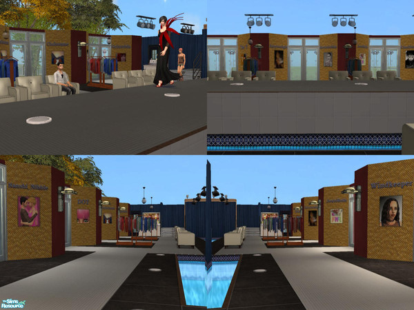 Sims 2 — Boutique TSR - with fashion runway by The T — This is a clothing boutique with fashion runway in the middle of