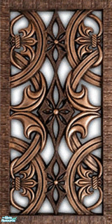 Sims 2 — NK Ankara Brown DR - Wall by MoMama — A shadow wall with an intricate design.