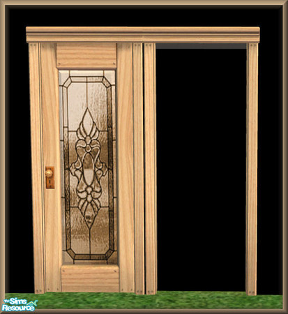 Sims 2 — NK Cinn Loire Ash Build Set - Chic Beveled Glass Door by MoMama — A nice beveled glass door in Cinnamon Loire