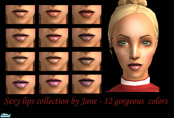 Sims 2 — Sexy lip colors collection by janhen06 — A lipgloss collection with 12 gorgeous colors. 