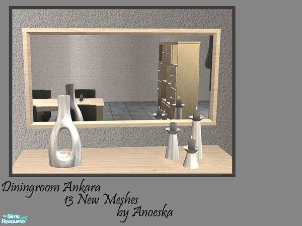 Sims 2 — Ankara Diningroom Mirror by AnoeskaB — Lightwood 2-tile mirror. Part of the Ankara Diningroom.