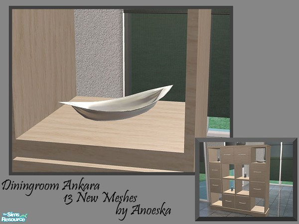 Sims 2 — Ankara Diningroom Deco Bowl by AnoeskaB — Modern decorative metallic bowl. Part of the Ankara Diningroom.