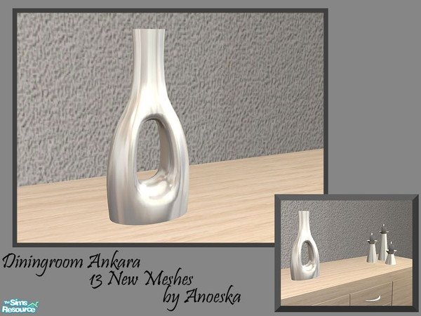 Sims 2 — Ankara Diningroom Deco Vase by AnoeskaB — Modern shaped metallic vase. Part of the Ankara Diningroom.