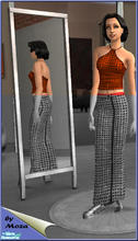 Sims 2 — Sequined halterneck by Moza — Red sequinned top, created with a texture made by Simderz.