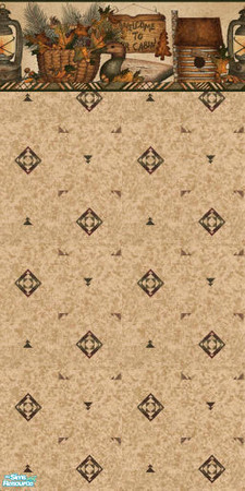 Sims 2 — TL - Log Kitchen - Stripes1 - Wall2 by TabbyLou — Kitchen Wallpaper 2 designed for Stripes1 recolor of