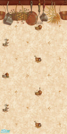 Sims 2 — TL - Log Kitchen - Stripes1 - Wall1 by TabbyLou — Kitchen Wallpaper designed for Stripes1 recolor of