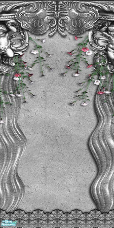 Sims 2 — Stone Wall 5 with Flowers by camelia111 — Part of Extrerior Collection IV