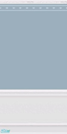 Sims 2 — Blue-Green Wallpaper by Yeliab — Blue-Green Wallpaper with Wainscotting in White Wood. Maxis Found Wall. Made