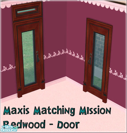 Sims 2 — Mission-Redwood-Door by sww — Open for business required. 1 download gives the color option for both