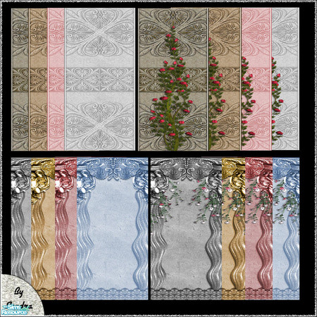 Sims 2 — Exterior Collection IV by camelia111 — 16 stone walls.