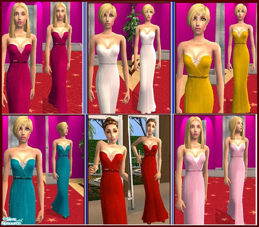 Sims 2 — Velvet Formal Gown by GloryBe — Rich velvet formal gown for super spoild rich teen.