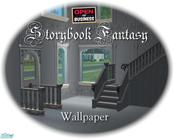 Sims 2 — Blue Wallpaper by Cyclonesue — REQUIRES OPEN FOR BUSINESS! Part of a set of build mode objects to match the