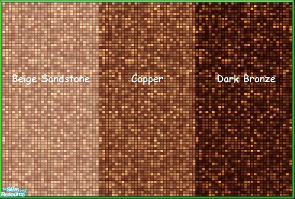 Sims 2 — 3 Shades of Brown Mini Tiles by Agent420 — 3 Amazing seamless sets of Mini Tile Super Walls. Beige Sandstone,