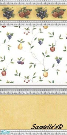 Sims 2 —  by Samielle — Place this kitchen wall and matching floor to your kitchen/dining area. Set consists of 4 walls